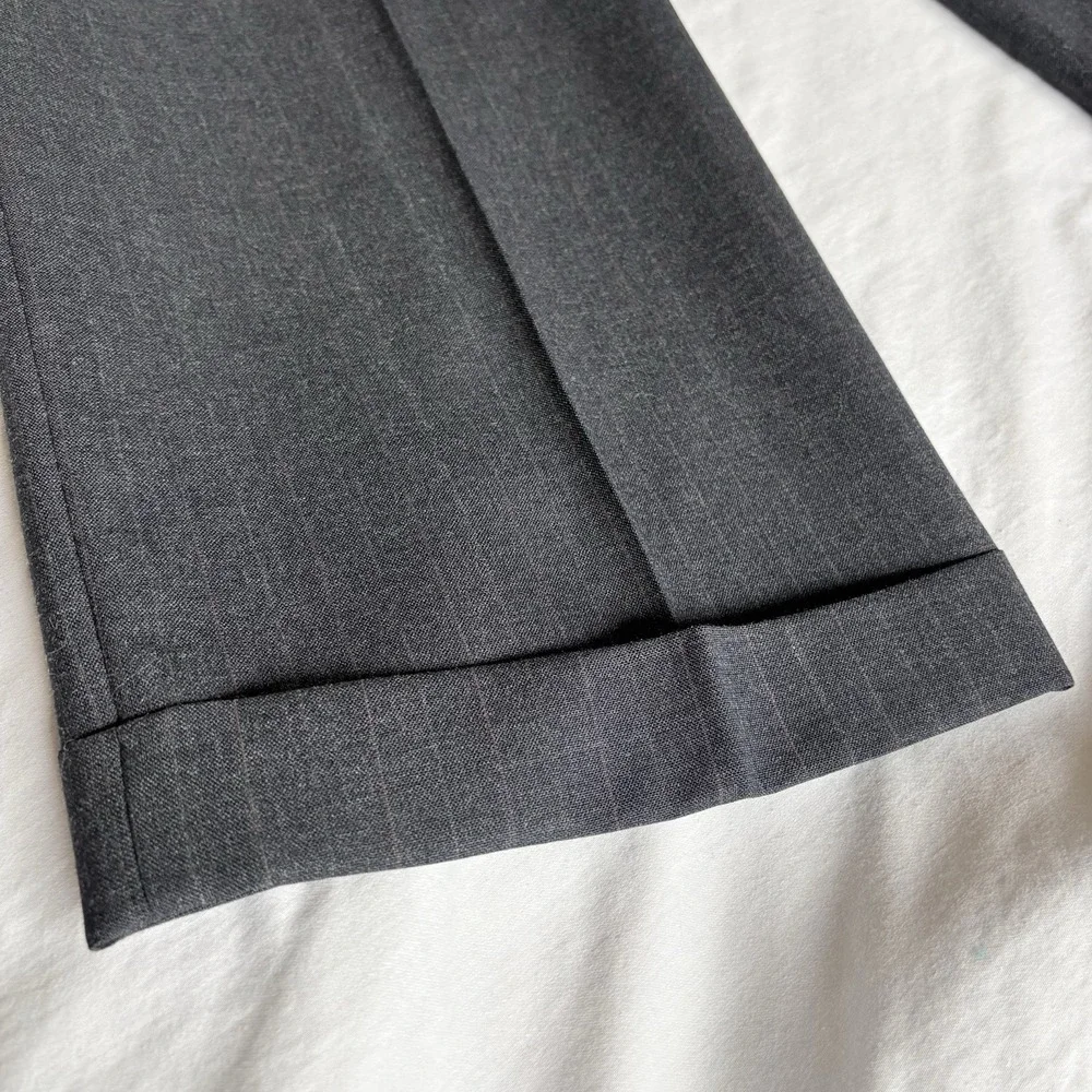 RARE Vintage Southwick 2 Piece Dark Gray Striped  Wool Suit 44R 39x31 Lined Read